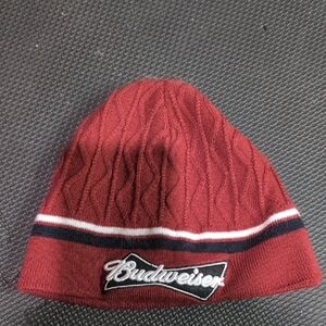 Budweiser Maroon Cable Knit Beanie